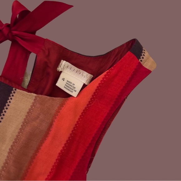 Urban Outfitters Cooperative Striped Bow Back Dress - Size 4 - Picture 4 of 5